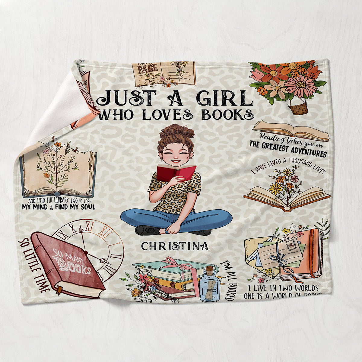 Just A Girl Who Loves Books - Personalized Book Blanket