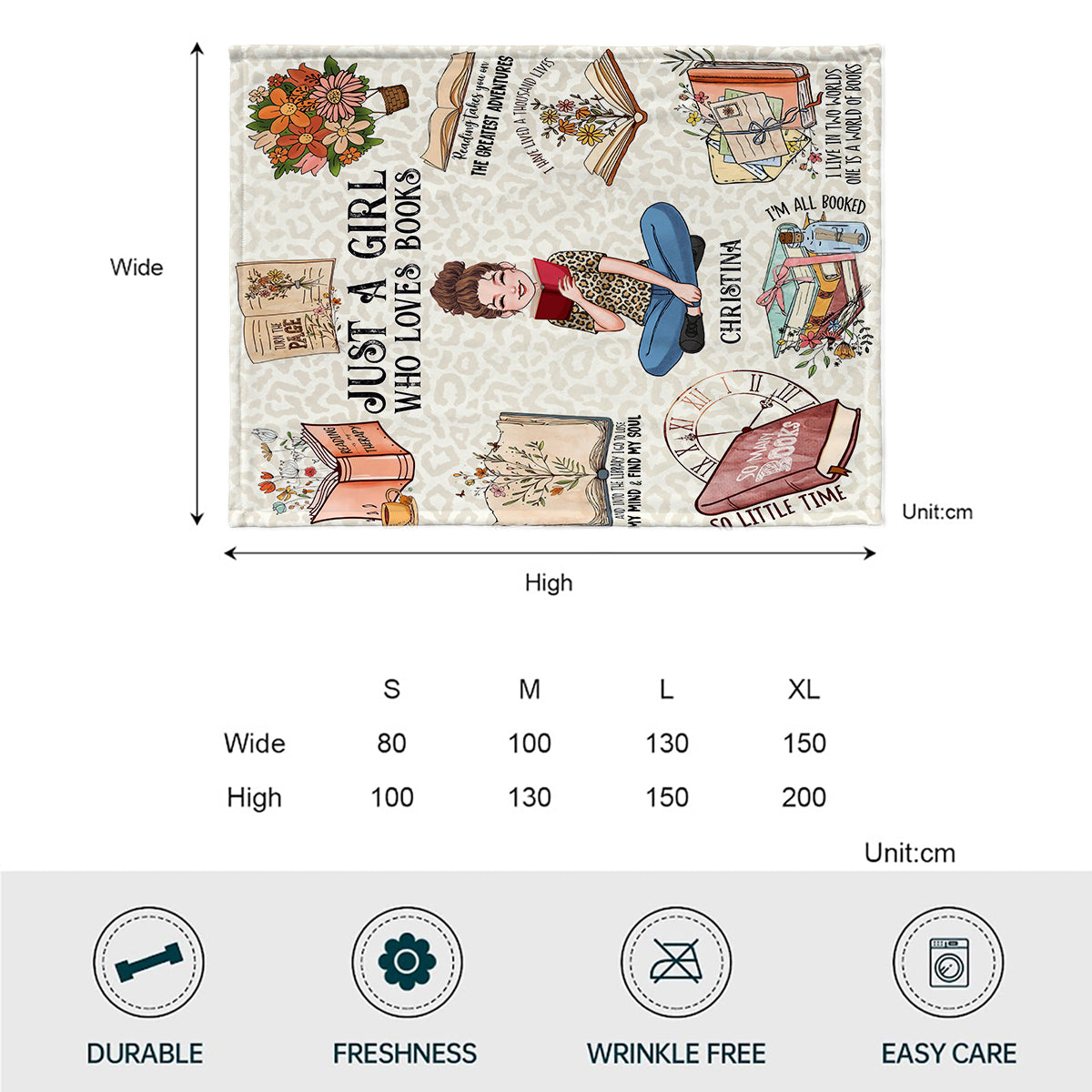 Just A Girl Who Loves Books - Personalized Book Blanket