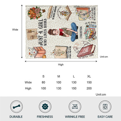 Just A Girl Who Loves Books - Personalized Book Blanket