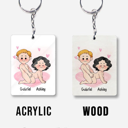 I love You With All My Butt - Personalized Couple Keychain