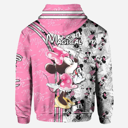 Cute Pink Mouse Ears - Personalized Mouse Hoodie and Leggings