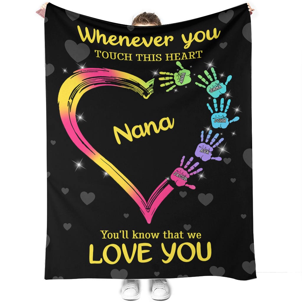 Touch This Heart - Personalized Grandma Blanket