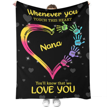 Touch This Heart - Personalized Grandma Blanket