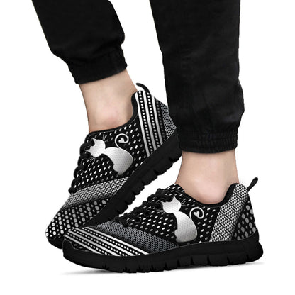 Cat Metal Pattern Print Cat Sneakers 0622