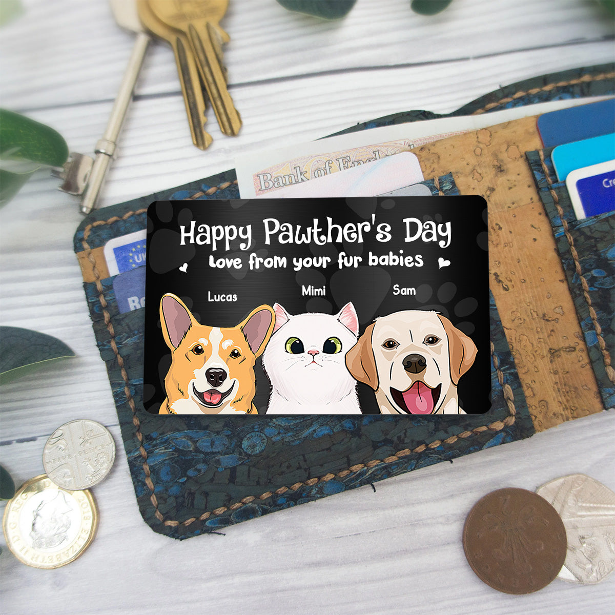 Happy Pawther’s Day - Personalized Father's Day Father Wallet Insert Card