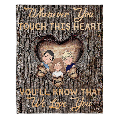 Whenever You Touch This Heart - Personalized Grandma Blanket