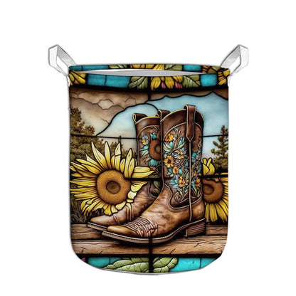 Vintage Country Boots Horses Lovers - Horse Storage Basket