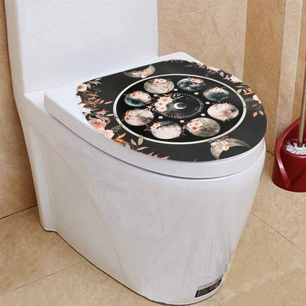Floral Moon Triple Moon Goddess - Witch Bathroom Curtain & Mats Set