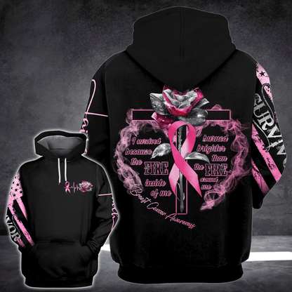 Cross Rose Breast Cancer - Breast Cancer Awareness All Over T-shirt and Hoodie 0822