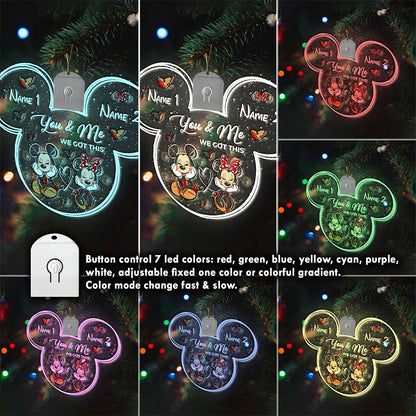 You And Me We Got This - Personalized Christmas Mouse Shaped Led Acrylic Ornament