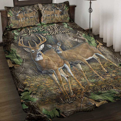 You & Me We Got This - Personalized Hunting Quilt Set