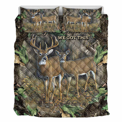 You & Me We Got This - Personalized Hunting Quilt Set