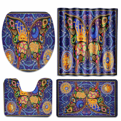 Night And Day Butterfly - Witch Bathroom Curtain & Mats Set
