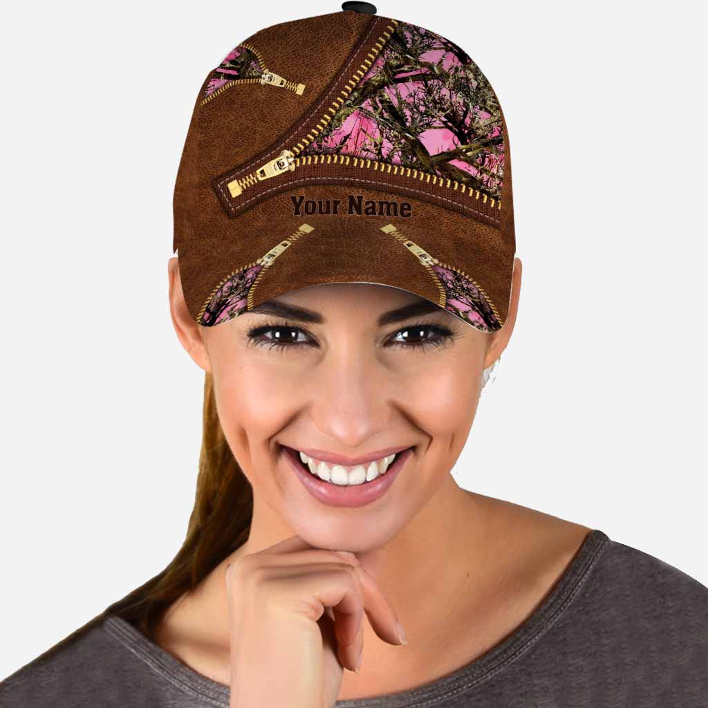 Country Girl - Hunting Personalized Leather Pattern Print Classic Cap