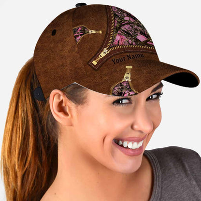 Country Girl - Hunting Personalized Leather Pattern Print Classic Cap