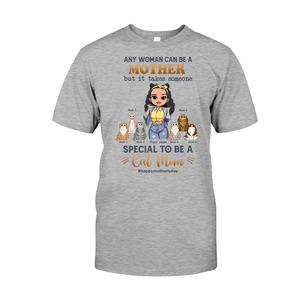Any Woman Can Be A Mother Special Cat Mom - Personalized Cat T-shirt and Hoodie