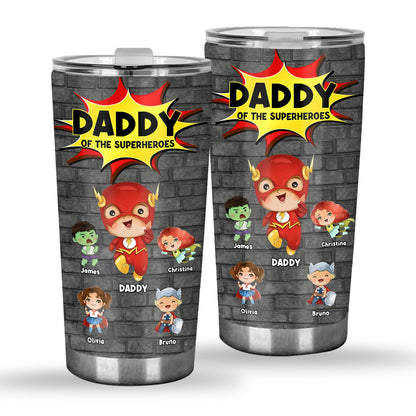 Daddy Of Superheroes - Personalized Father Tumbler