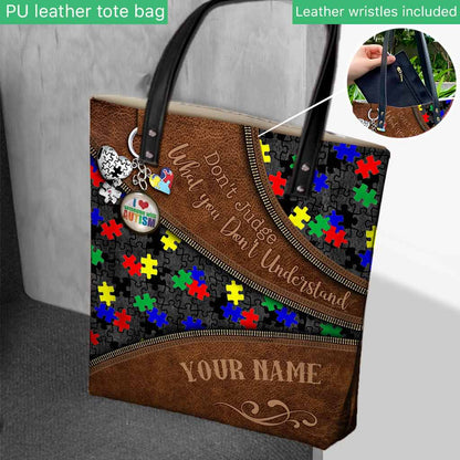 Don't Judge What You Don't Understand - Autism Awareness Personalized Tote Bag