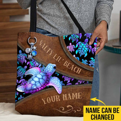 Salty Lil Beach - Turtle Personalized Tote Bag