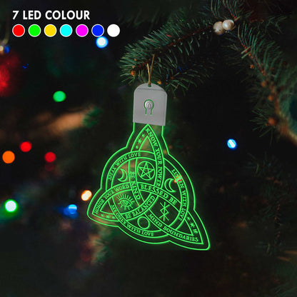 Wicca Triquetra - Christmas Witch Shaped Led Acrylic Ornament