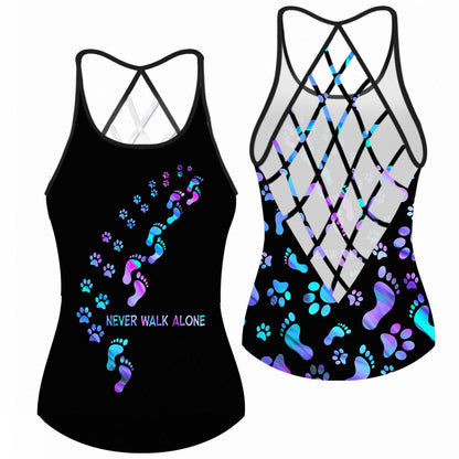 Never Walk Alone - Dog Cross Tank Top