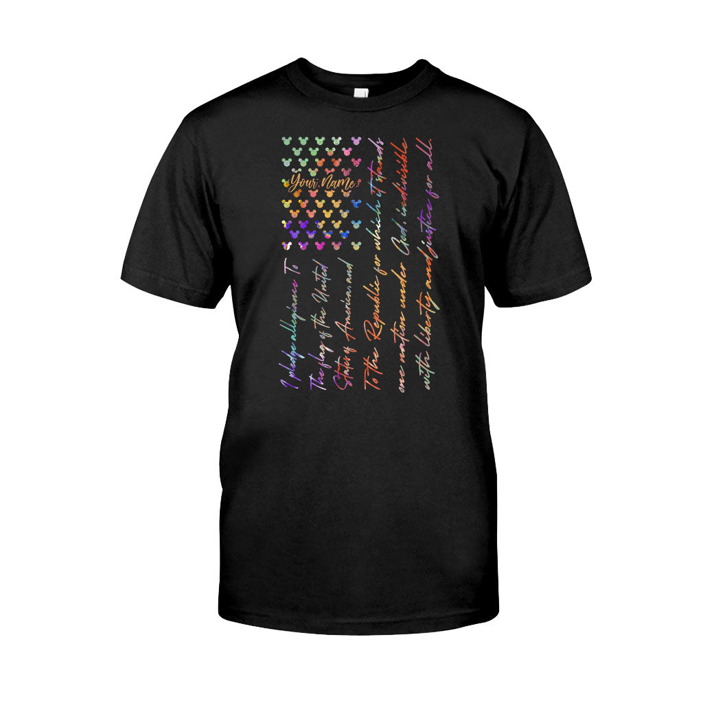 Mouse Ears Pledge Of Allegiance - Personalized Independence Day T-shirt and Hoodie