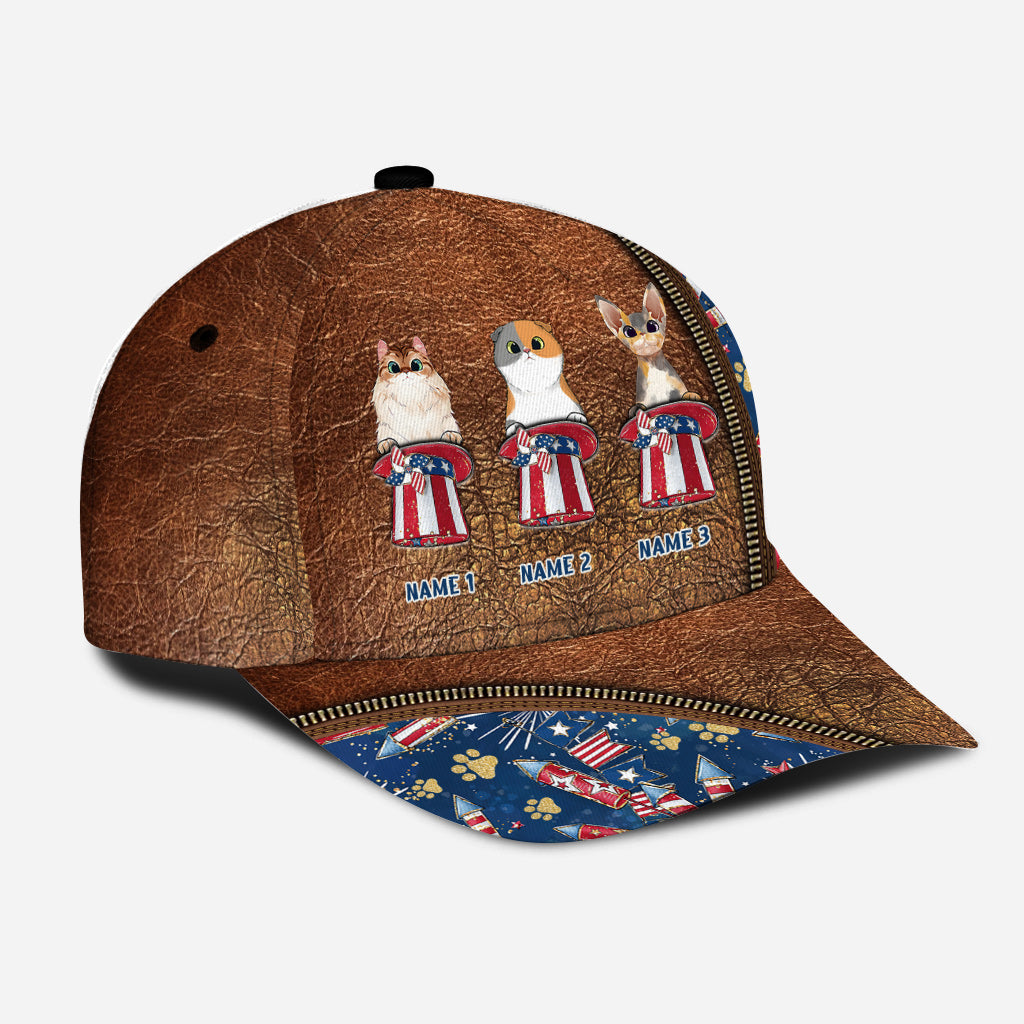 Happy 4th Of June - Personalized Cat Classic Cap