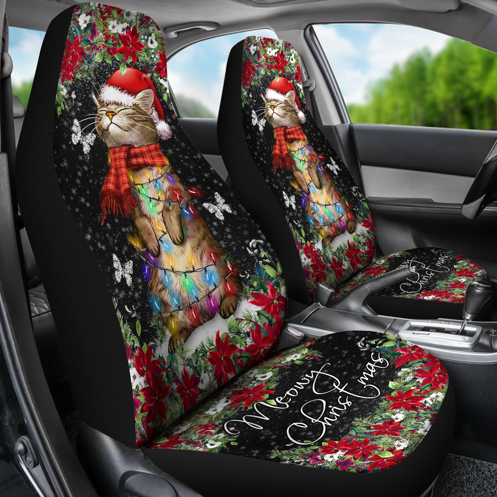 Meowy Christmas Cat Seat Covers 0622
