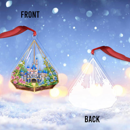 Disneyland Castle - Christmas Mouse Transparent Ornament