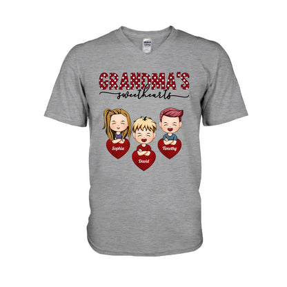 Grandma's Sweethearts - Personalized Valentine Grandma T-shirt and Hoodie