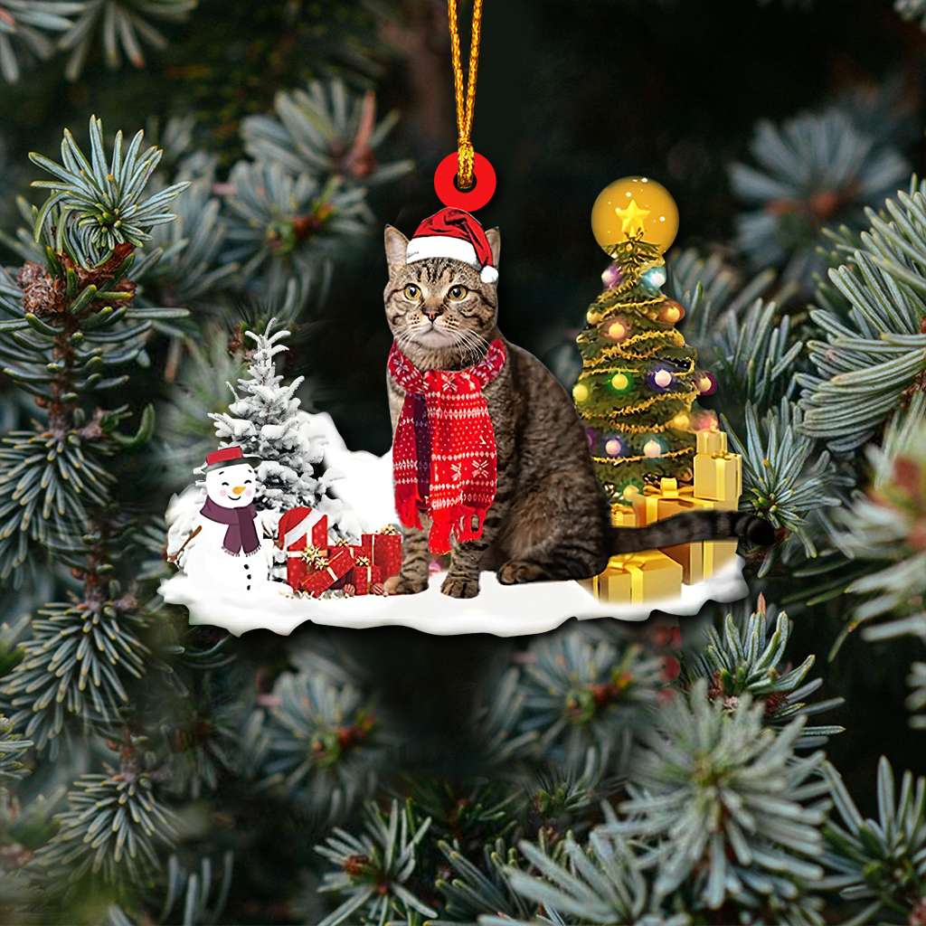 Cat Christmas Tree - Cat Ornament (Printed On Both Sides) 1022