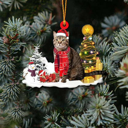 Cat Christmas Tree - Cat Ornament (Printed On Both Sides) 1022