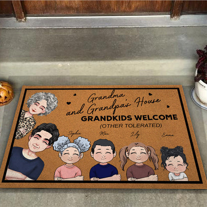 Grandkids Welcome - Personalized Mother's Day Grandma Doormat