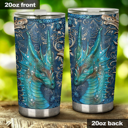 Dragon Metal Pattern Print Dragon Tumbler 0622