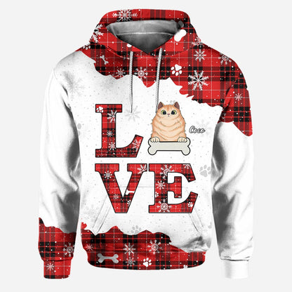 Love Cats - Personalized Christmas Cat Hoodie and Leggings