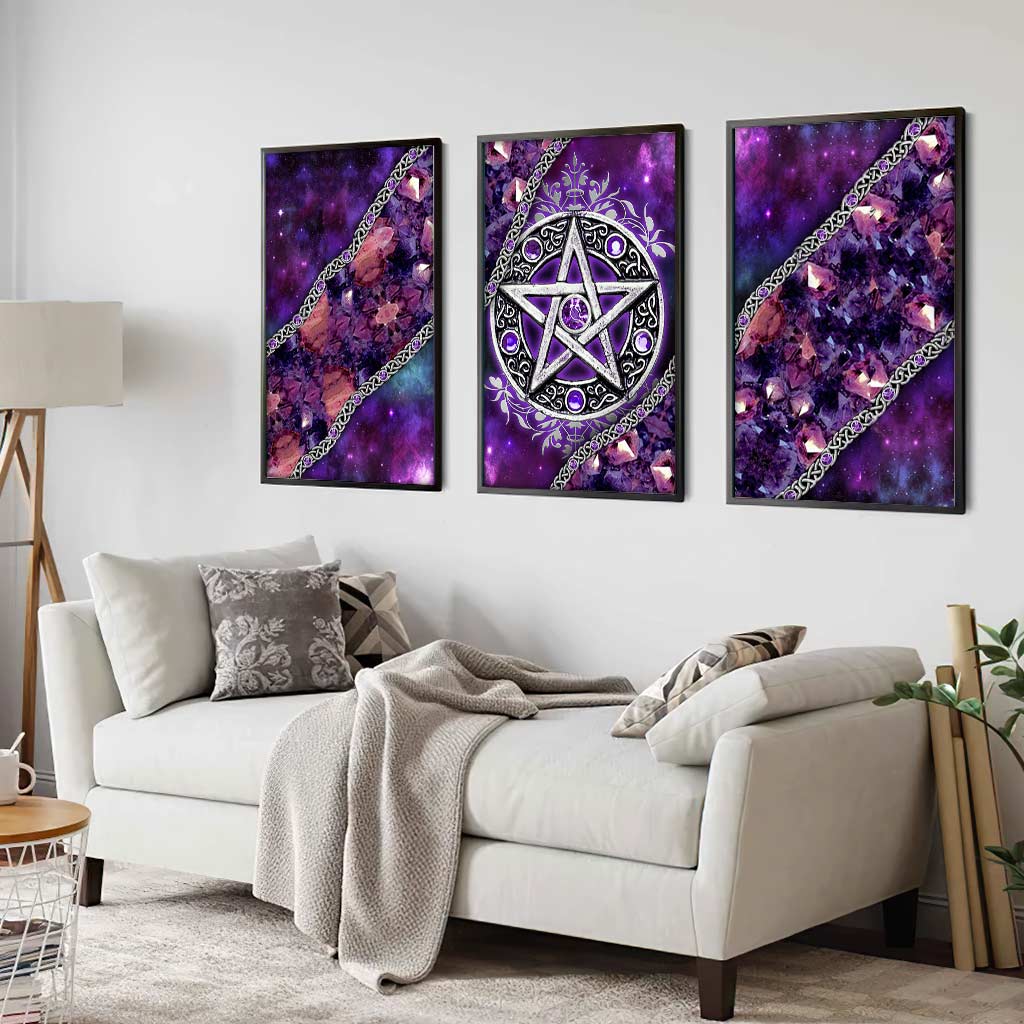 Purple Pentacle Witch Vibes - Poster & Canvas Set
