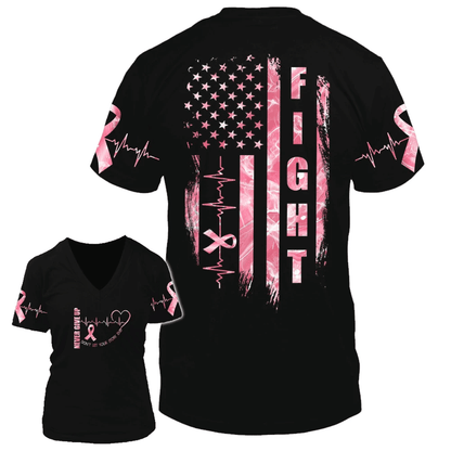 Never Give Up - Breast Cancer Awareness All Over T-shirt and Hoodie 0822