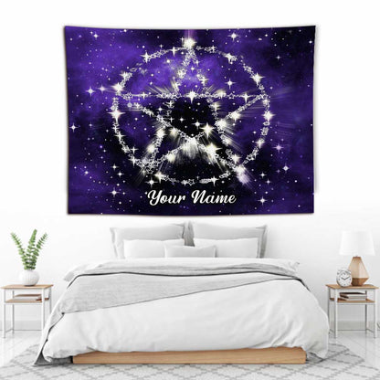 Wicca Pentagram - Personalized Witch Wall Tapestry