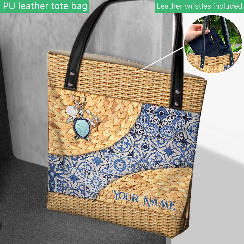 Love Turtles Eclectic Style - Personalized Turtle Tote Bag With 3D Pattern Print