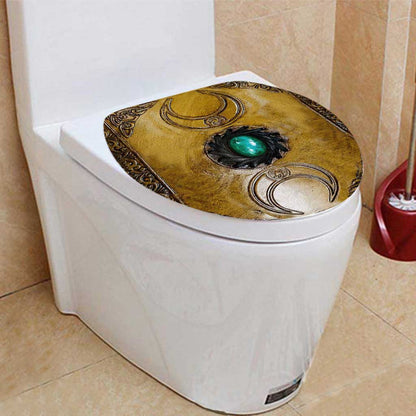 Witch - Bathroom Curtain & Mats Set With Leather Pattern Print