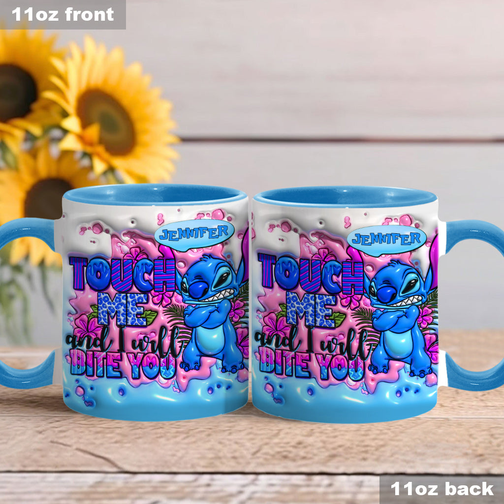 Touch Me And I Will Bite You - Personalized Ohana Accent Mug