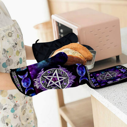 Magical Kitchen - Personalized Witch Oven Mitts & Pot Holder Set