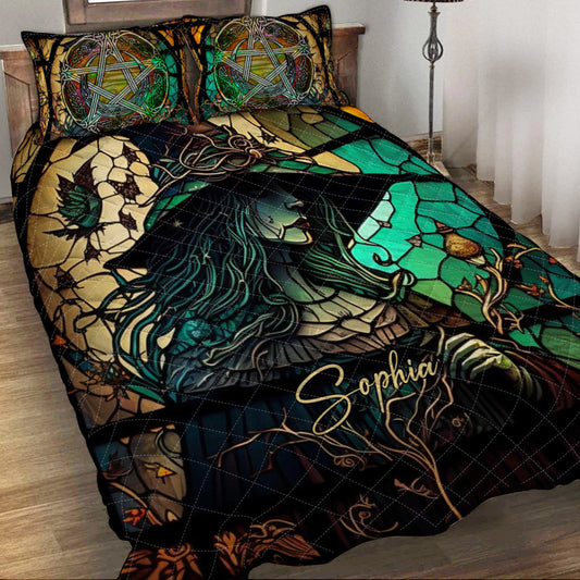 Mysterious Witch - Personalized Witch Quilt Set