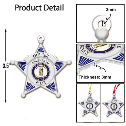 Police Badge - Personalized Police Officer Ornament