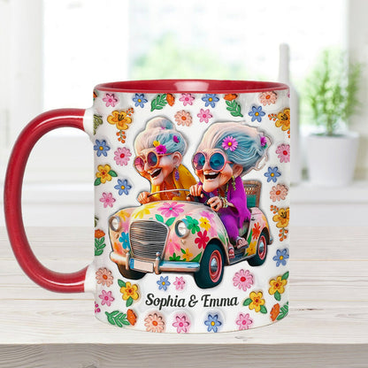 We'll Be Friends 'Til We're Old And Senile - Personalized Bestie Accent Mug