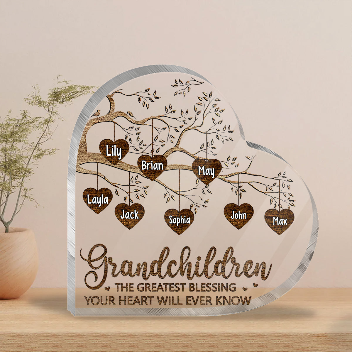 Grandkids Make Life More Grand - Personalized Mother's Day Grandma Custom Shaped Acrylic Plaque