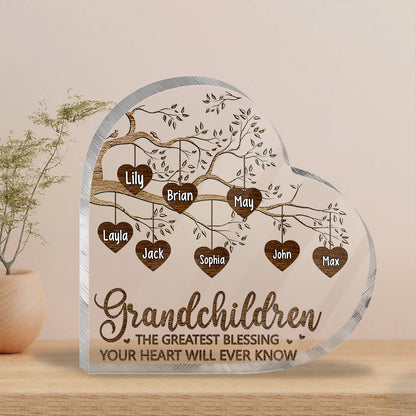 Grandkids Make Life More Grand - Personalized Mother's Day Grandma Custom Shaped Acrylic Plaque