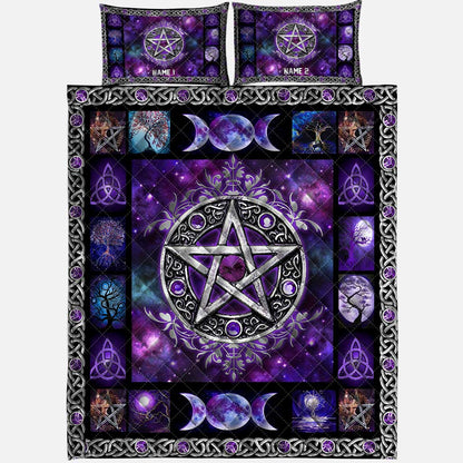 Mystical Pentacle - Personalized Witch Quilt Set