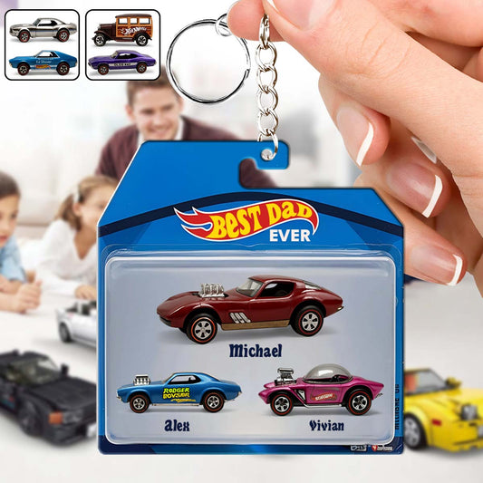 Hot Dads Collect Cars - Personalized Father Keychain