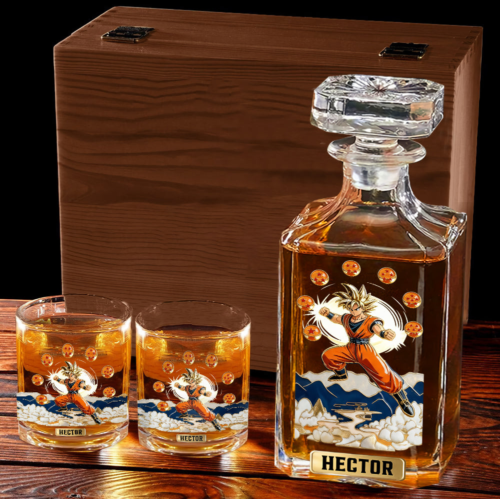 Strongest Fighter - Personalized Seven Balls Whiskey Decanter Set
